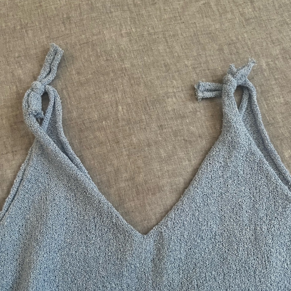 Light Blue Knit Tank Top - Picture 5 of 6